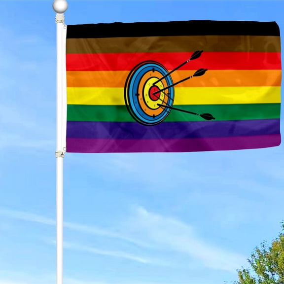 Bayyon Arrows in the Target Rainbow Flag Banner with Grommets 3x5Feet Man cave Decor