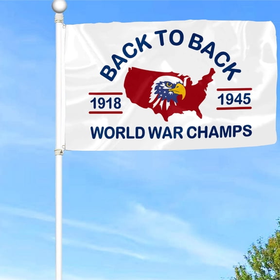 Bayyon Back to Back World War Champs Flag Banner with Grommets 3x5Feet Man cave Decor