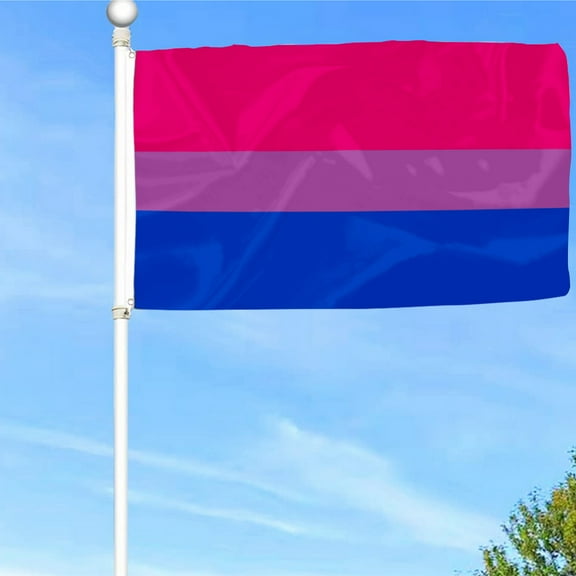 Bayyon Bi Pride Grommet Flag Bisexual LGBT Flag Banner with Grommets 3x5Feet Man cave Decor