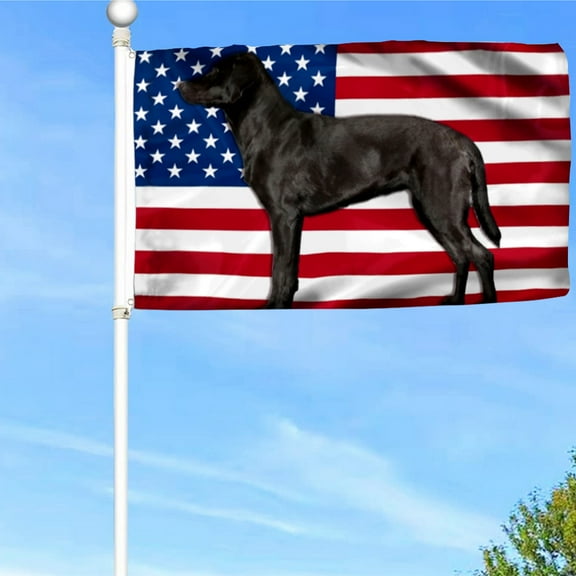 Bayyon Black Labrador Retriever Dog Grommet Flag Banner with Grommets 3x5Feet Man cave Decor