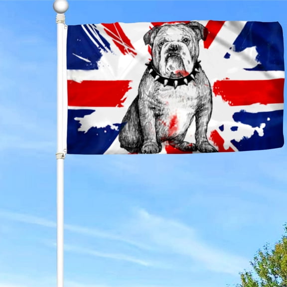 Bayyon British Bulldog Grommet Flag UK Proud Flag Banner with Grommets 3x5Feet Man cave Decor