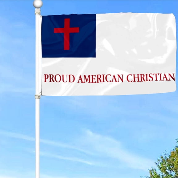 Bayyon Christian Grommet Flag Proud American Christian Flag Banner with Grommets 3x5Feet Man cave Decor