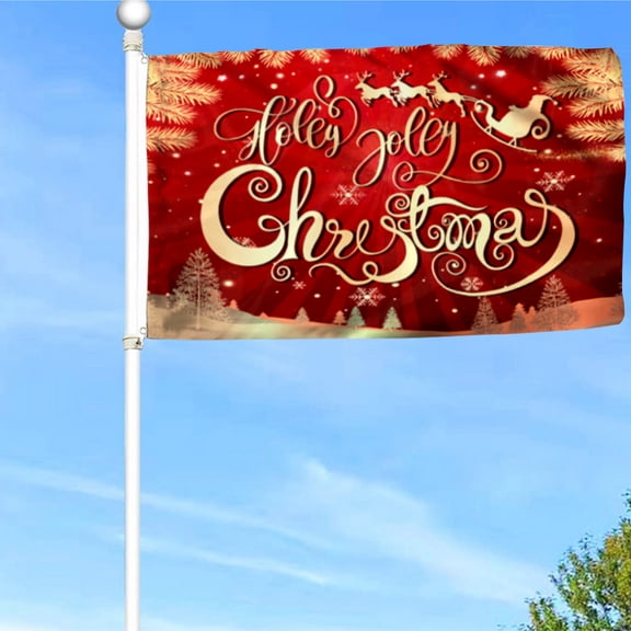 Bayyon Christmas Grommet Flag Fly On Sky Flag Banner with Grommets 3x5Feet Man cave Decor