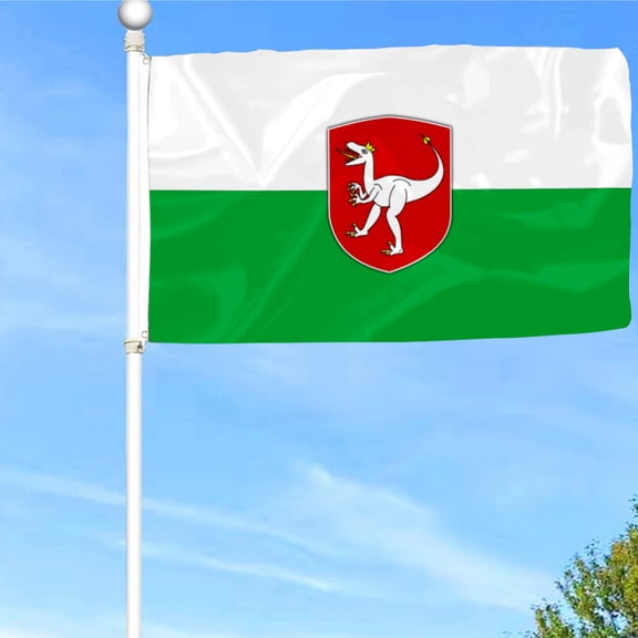 Bayyon Coat of Arms of Czech Dino Dinosaur Flag Banner with Grommets 3x5Feet Man cave Decor