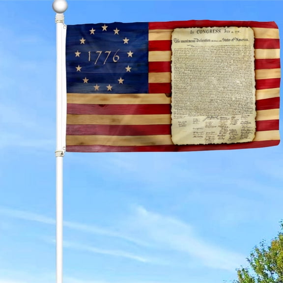 Bayyon Declaration of Independence 1776 American Grommet Flag Banner with Grommets 3x5Feet Man cave Decor