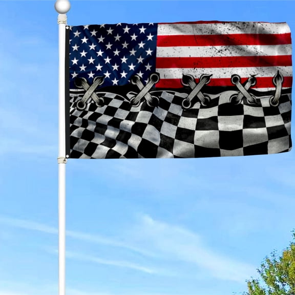 Bayyon Dirt Track Racing Grommet Flag Banner with Grommets 3x5Feet Man cave Decor