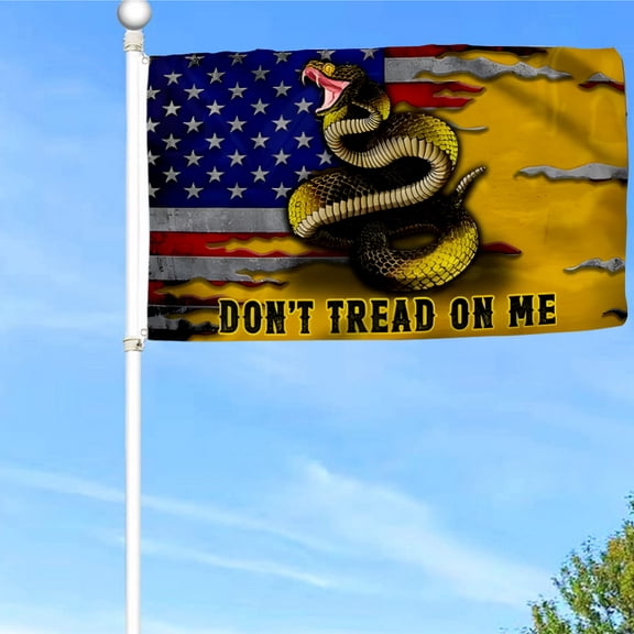 Bayyon Don't Tread On Me Gadsden American Flag Banner with Grommets 3x5Feet Man cave Decor