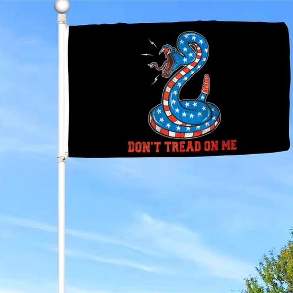 Bayyon Don't Tread on me Black Flag Banner with Grommets 3x5Feet Man cave Decor