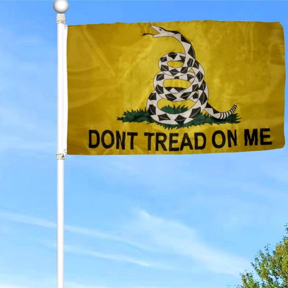 Bayyon Dont Tread On Me Snake Yellow Flag Banner with Grommets 3x5Feet Man cave Decor
