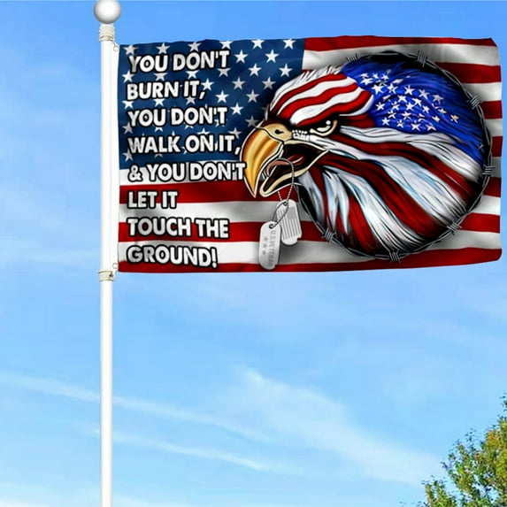 Bayyon Eagle American Flag You Don’t Burn It Grommet Flag Banner with Grommets 3x5Feet Man cave Decor