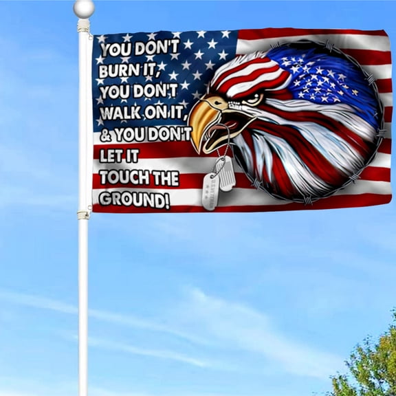Bayyon Eagle American Flag You Dont Burn It Grommet Flag Banner with Grommets 3x5Feet Man cave Decor