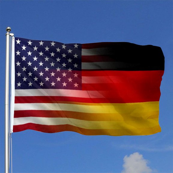 Bayyon German American Hybrid Flag Banner with Grommets 3x5Feet Man cave Decor