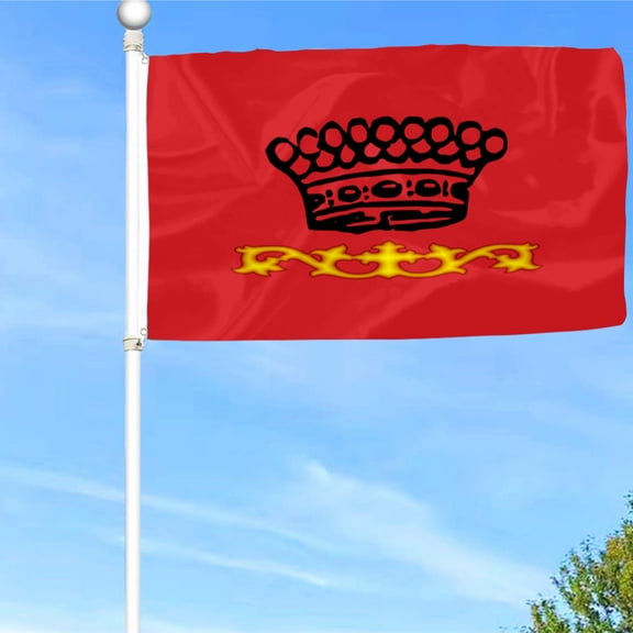 Bayyon Glowing Crown Flag Banner with Grommets 3x5Feet Man cave Decor