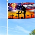 thumbnail image 1 of Bayyon God Bless Our Troops Veteran Grommet Flag Memorial Day Remember and Honor Flag Banner with Grommets 3x5Feet Man cave Decor, 1 of 6