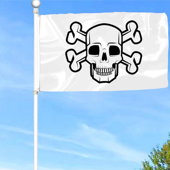 Bayyon Halloween Skull Flag Banner with Grommets 3x5Feet Man cave Decor