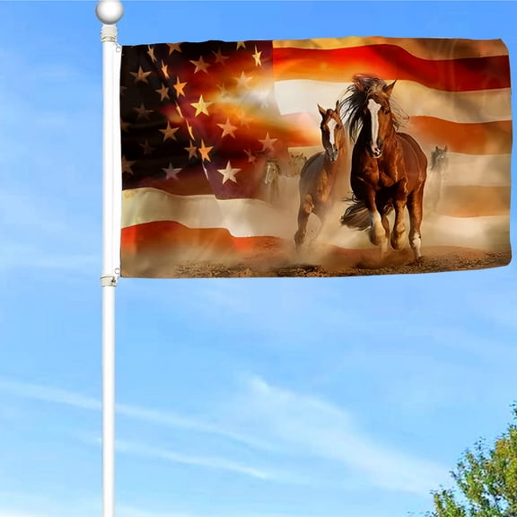 Bayyon Horse Flag American Patriot Flag Banner with Grommets 3x5Feet Man cave Decor
