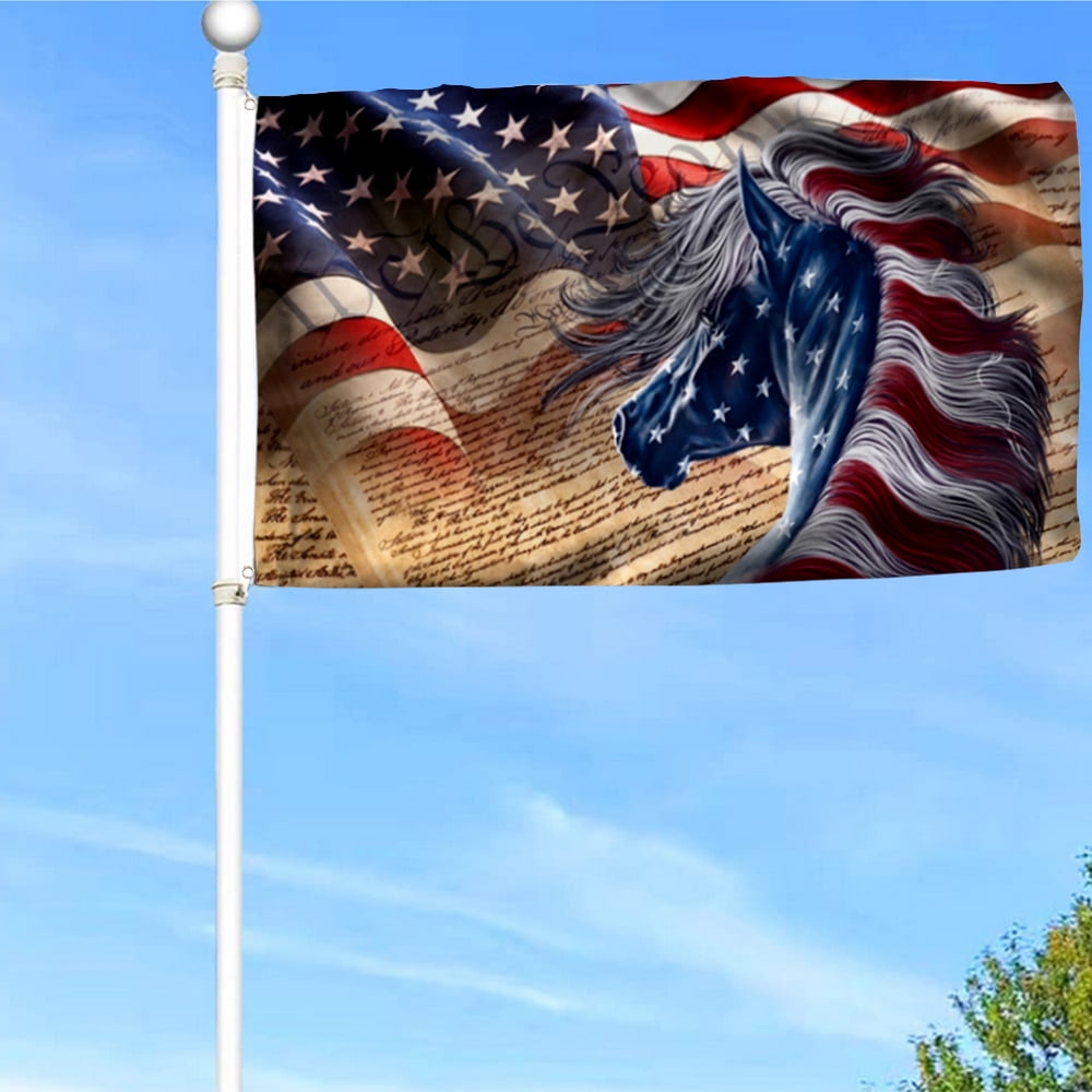 Bayyon Horse Grommet Flag American Patriot Flag Banner with Grommets ...
