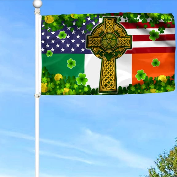 Bayyon Irish Celtic Cross Grommet Flag My Nation My Heritage Flag Banner with Grommets 3x5Feet Man cave Decor
