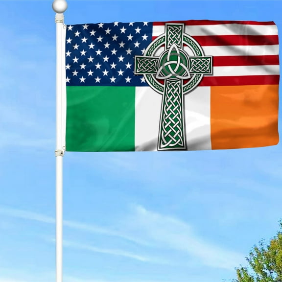 Bayyon Irish Celtic Knot Cross Grommet Flag Banner with Grommets 3x5Feet Man cave Decor