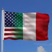 Bayyon Italian American Hybrid Flag Banner with Grommets 3x5Feet Man cave Decor