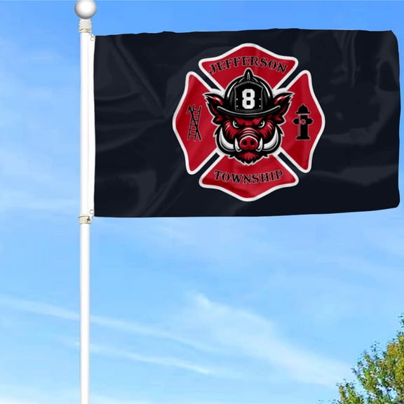 Bayyon Jefferson Twp Fire Rescue Flag Banner with Grommets 3x5Feet Man cave Decor