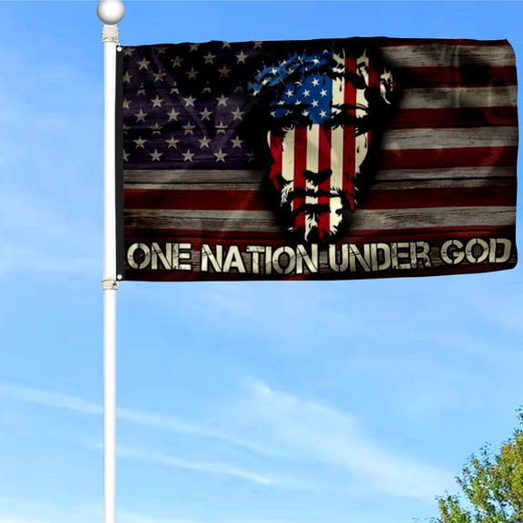 Bayyon Jesus Flag One Nation Under God American Grommet Flag Banner with Grommets 3x5Feet Man cave Decor
