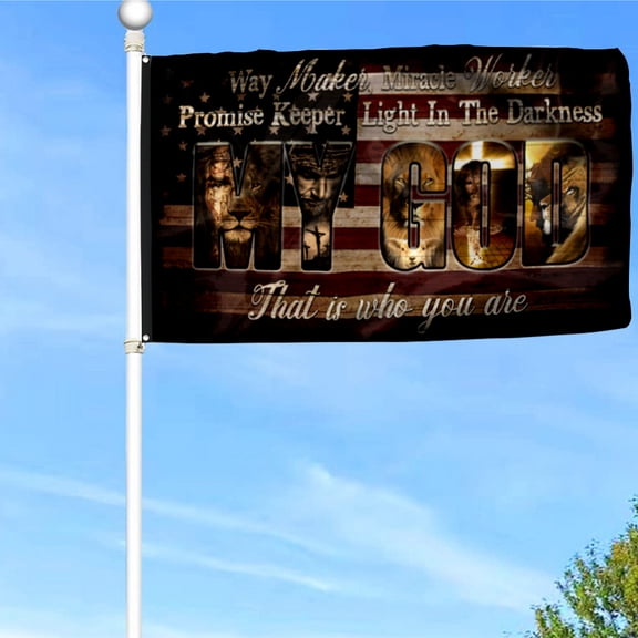 Bayyon Jesus Grommet Flag Promise Keeper, Light In The Darkness Flag Banner with Grommets 3x5Feet Man cave Decor