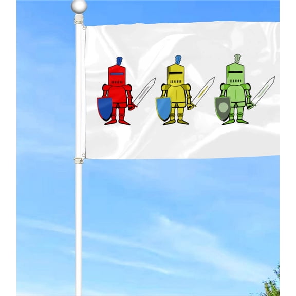 Bayyon Knight in Golden Armor Flag Banner with Grommets 3x5Feet Man cave Decor