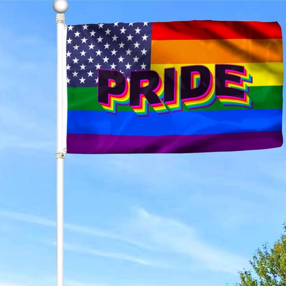 Bayyon LGBT Flag Pride LGBT American Grommet Flag Banner with Grommets 3x5Feet Man cave Decor