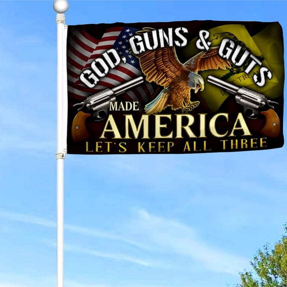 Bayyon Let's Keep All Three America Military Flag Banner with Grommets 3x5Feet Man cave Decor