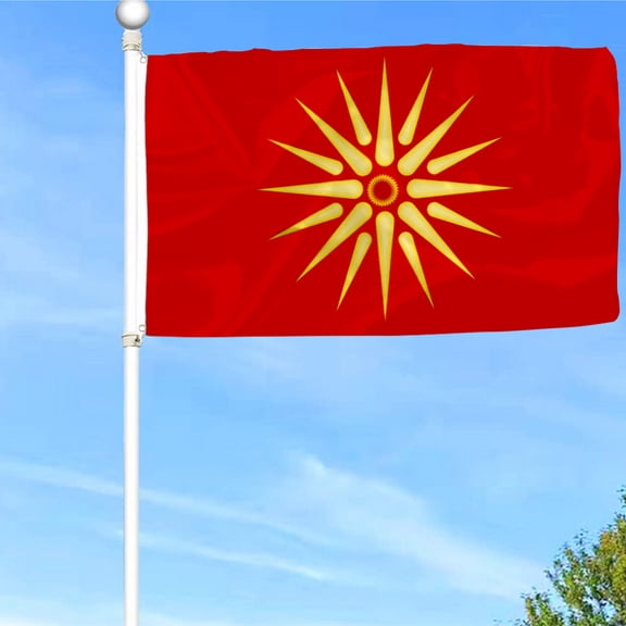Bayyon Macedonians Ethnic Flag Banner with Grommets 3x5Feet Man cave Decor