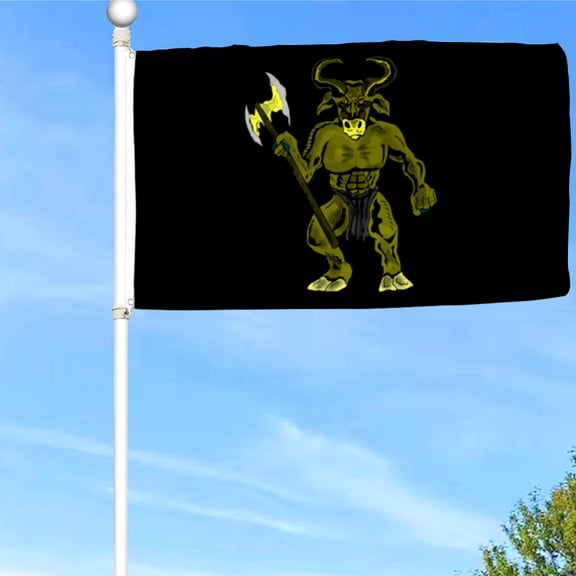 Bayyon Monster Bull Demon King Flag Banner with Grommets 3x5Feet Man cave Decor