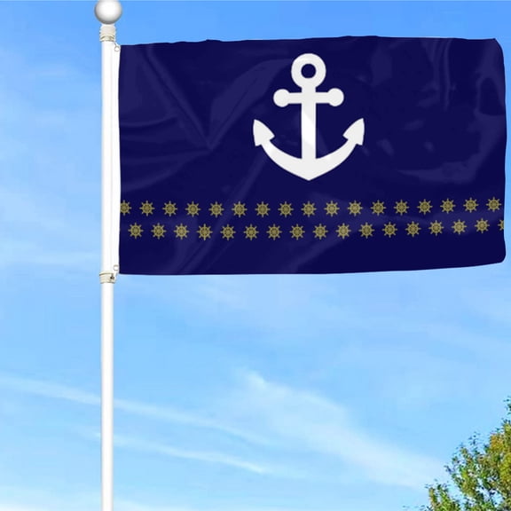 Bayyon Navy Navigation Anchor Flag Banner with Grommets 3x5Feet Man cave Decor 2