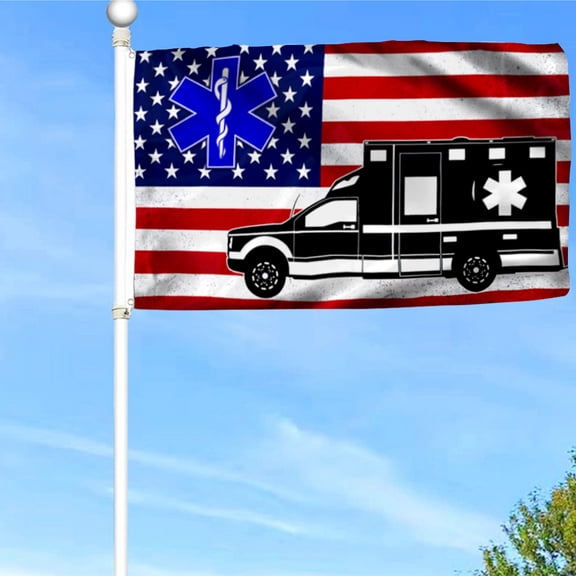 Bayyon Nurse Flag EMT Emergency Medical Technicians Nurse American Flag Banner with Grommets 3x5Feet Man cave Decor