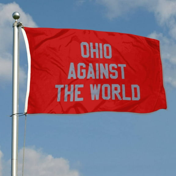 Bayyon Ohio Against The World Flag Save America Ryan Day Flag Banner with Grommets 3x5Feet Man cave Decor Red