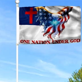 Bayyon One Nation Under God. Christian American Grommet Flag Banner with Grommets 3x5Feet Man cave Decor