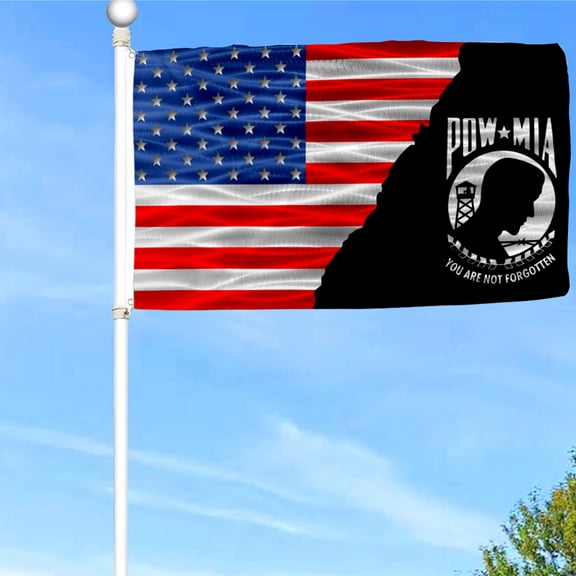 Bayyon POW MIA American Military Flag Banner with Grommets 3x5Feet Man cave Decor