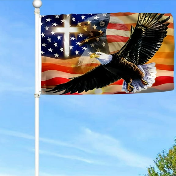 Bayyon Patriot Eagle American Flag Banner with Grommets 3x5Feet Man cave Decor