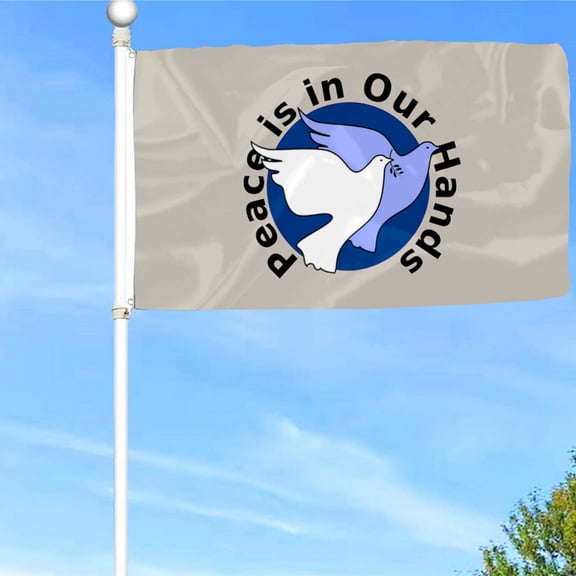 Bayyon Peace Dove Flag - Peace is in our Hands Flag Banner with Grommets 3x5Feet Man cave Decor