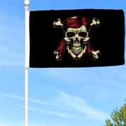 Bayyon Pirate Skull And Crossbones Flag Banner with Grommets 3x5Feet Man cave Decor