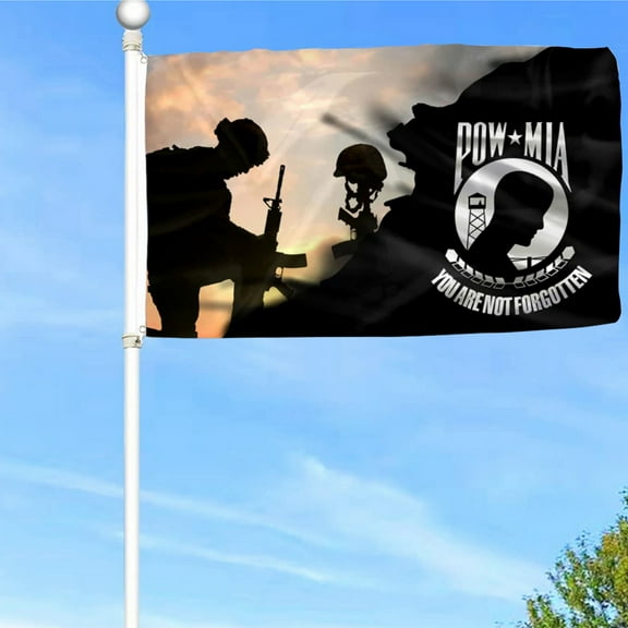 Bayyon Pow Mia Military Flag Banner with Grommets 3x5Feet Man cave Decor