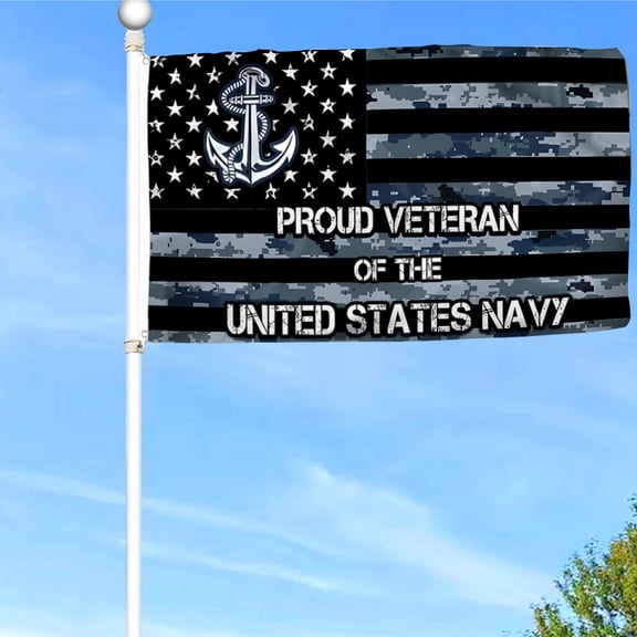 Bayyon Proud Veteran US Military Flag Banner with Grommets 3x5Feet Man cave Decor