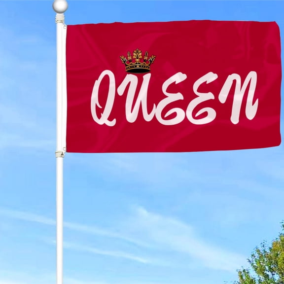 Bayyon Queen and Crown Flag Banner with Grommets 3x5Feet Man cave Decor