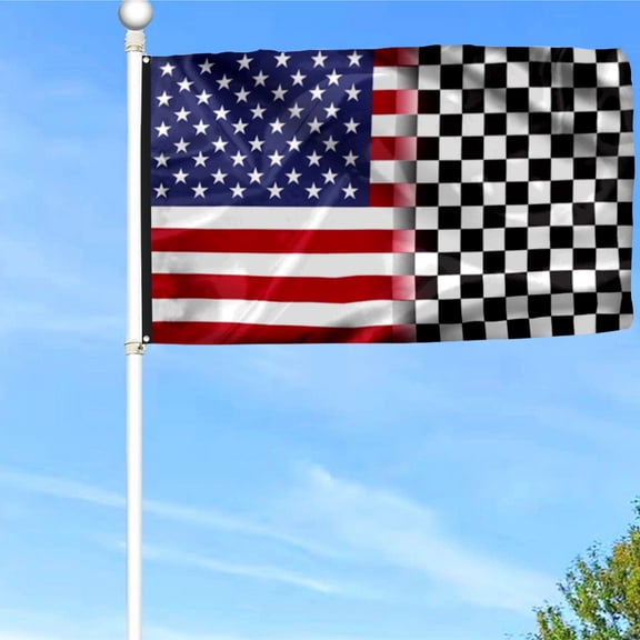 Bayyon Racing Flag Racing American Grommet Flag Banner with Grommets 3x5Feet Man cave Decor