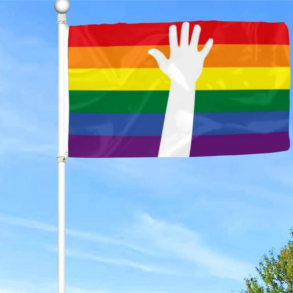 Bayyon Raised Hand LGBT Flag Banner with Grommets 3x5Feet Man cave Decor