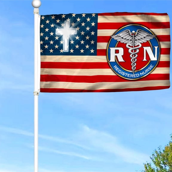 Bayyon Registered Nurse Grommet Flag Banner with Grommets 3x5Feet Man cave Decor