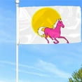 thumbnail image 1 of Bayyon Running Pink Horse in Sun Flag Banner with Grommets 3x5Feet Man cave Decor, 1 of 6