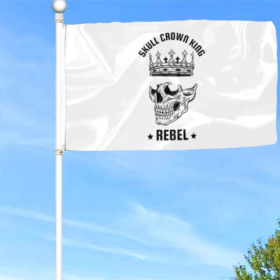 Bayyon Skull King and Crown Flag Banner with Grommets 3x5Feet Man cave Decor