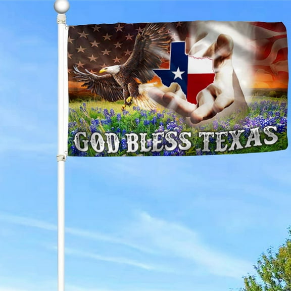 Bayyon Texas Jesus Grommet Flag God Bless Texas Flag Banner with Grommets 3x5Feet Man cave Decor