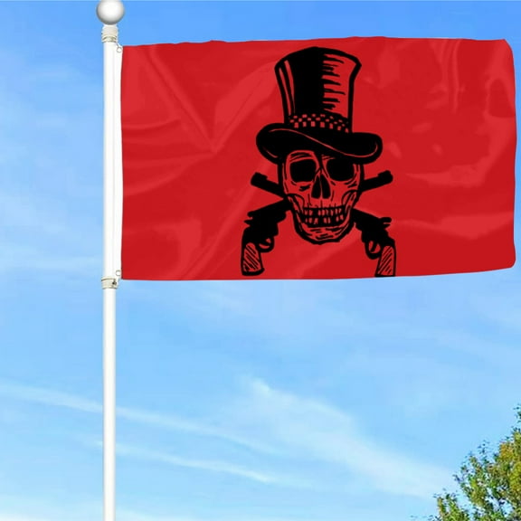 Bayyon The Gunfighter Skull Flag Banner with Grommets 3x5Feet Man cave Decor